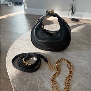 Charles & Keith Black Women's Bag with Gold Accents